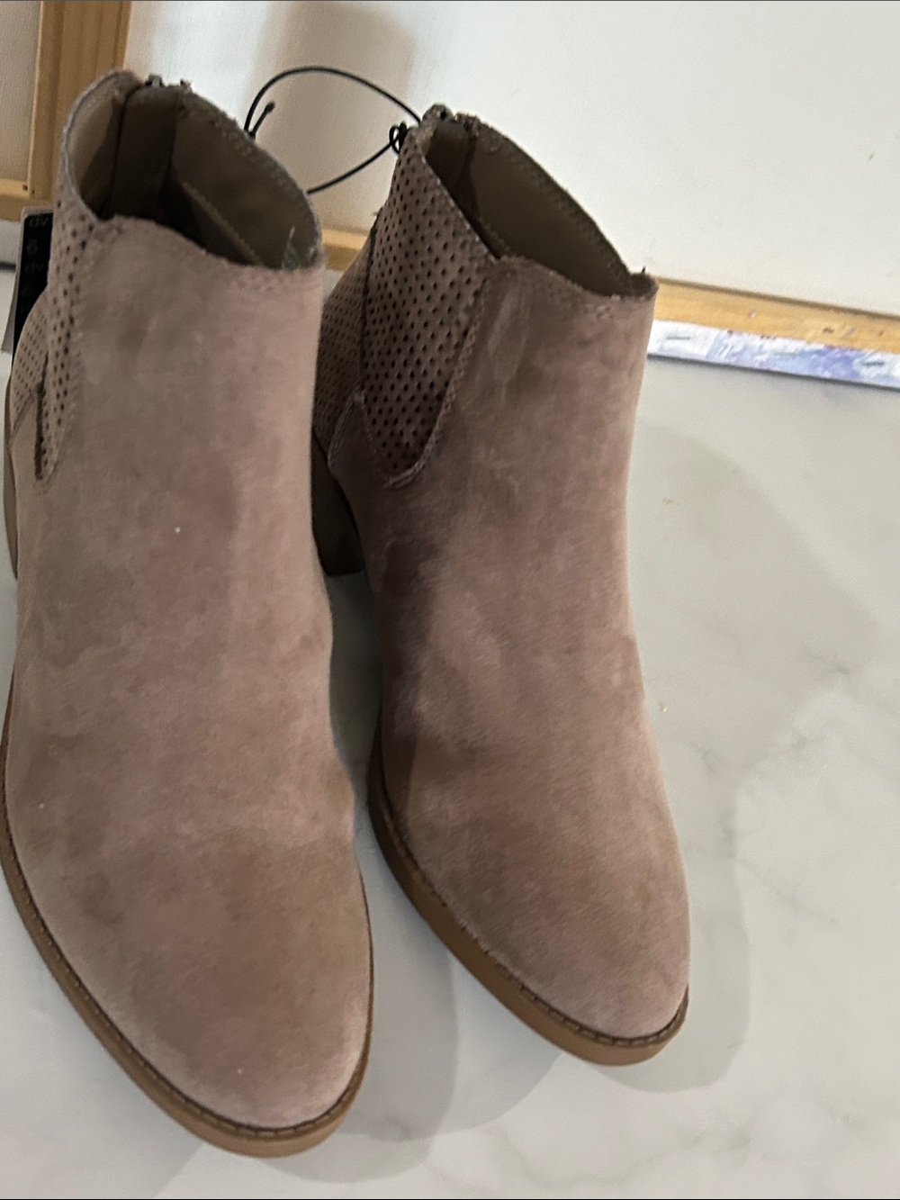 Women's Taupe Suede Ankle Boots - Stylish Everyday Comfort